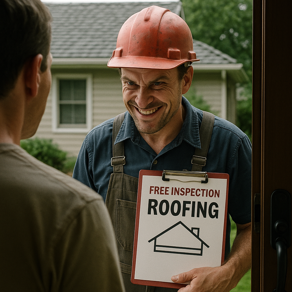 door to door roofing salesman