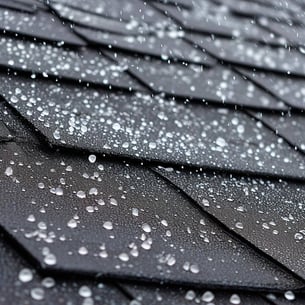 hail falling on roof shingles