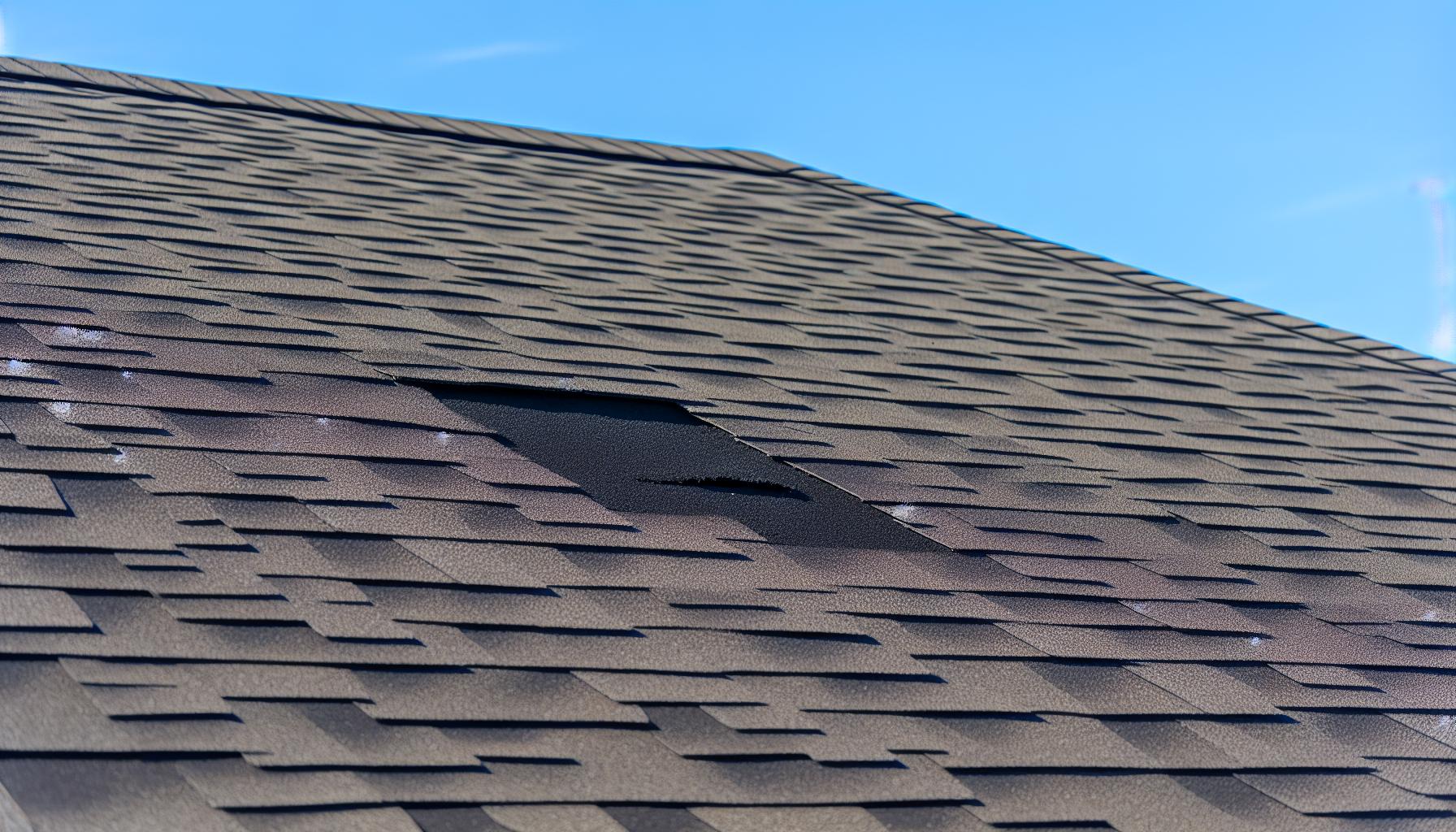 Damaged roof in need of a repair