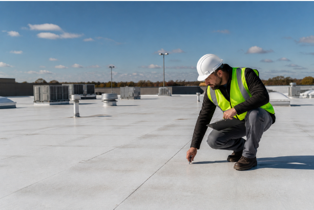 roof inspection in process
