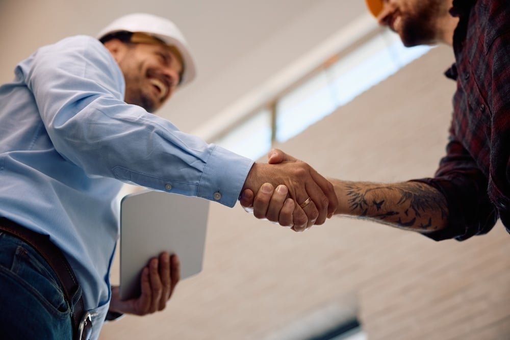 Roofer closing a deal