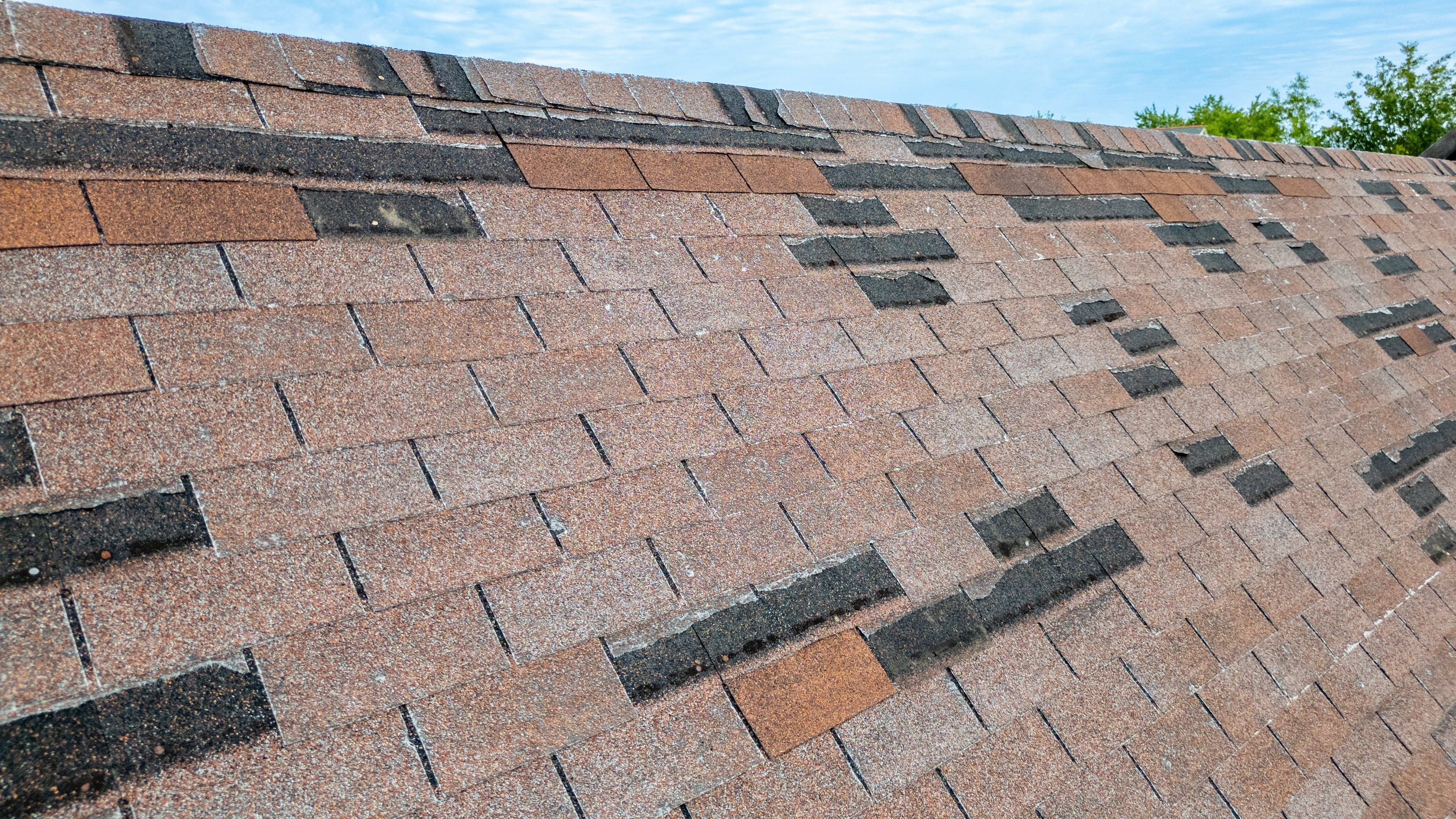 roof with missing shingles