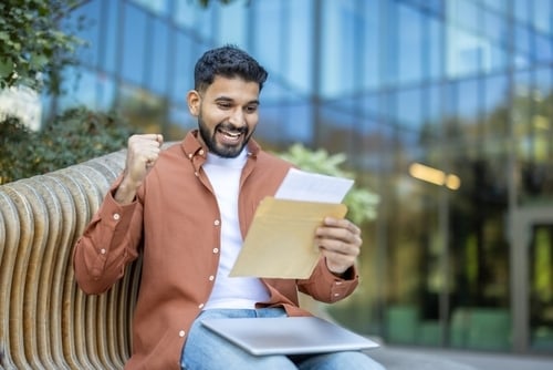 man receiving mail piece