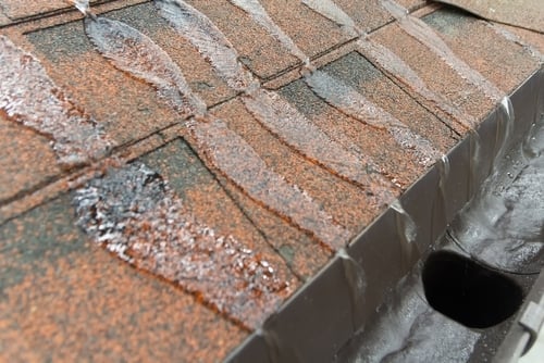 rain water on roof shingles