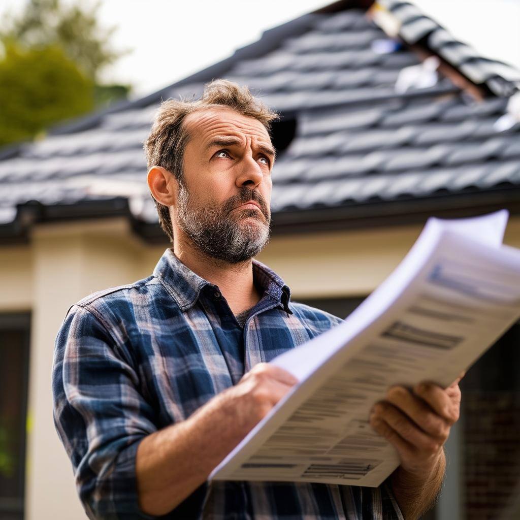 Man looking over the hidden Costs in his roof estimate