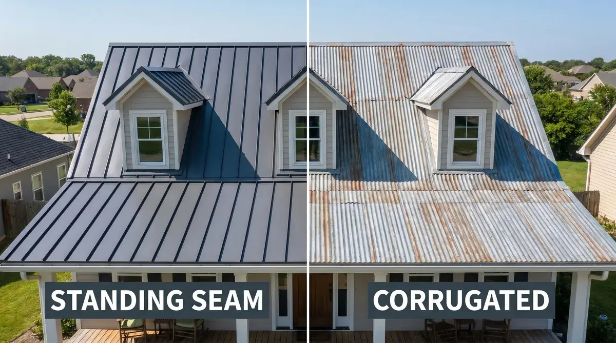 comparison of standing seam vs corrugated metal roof panels for residential use