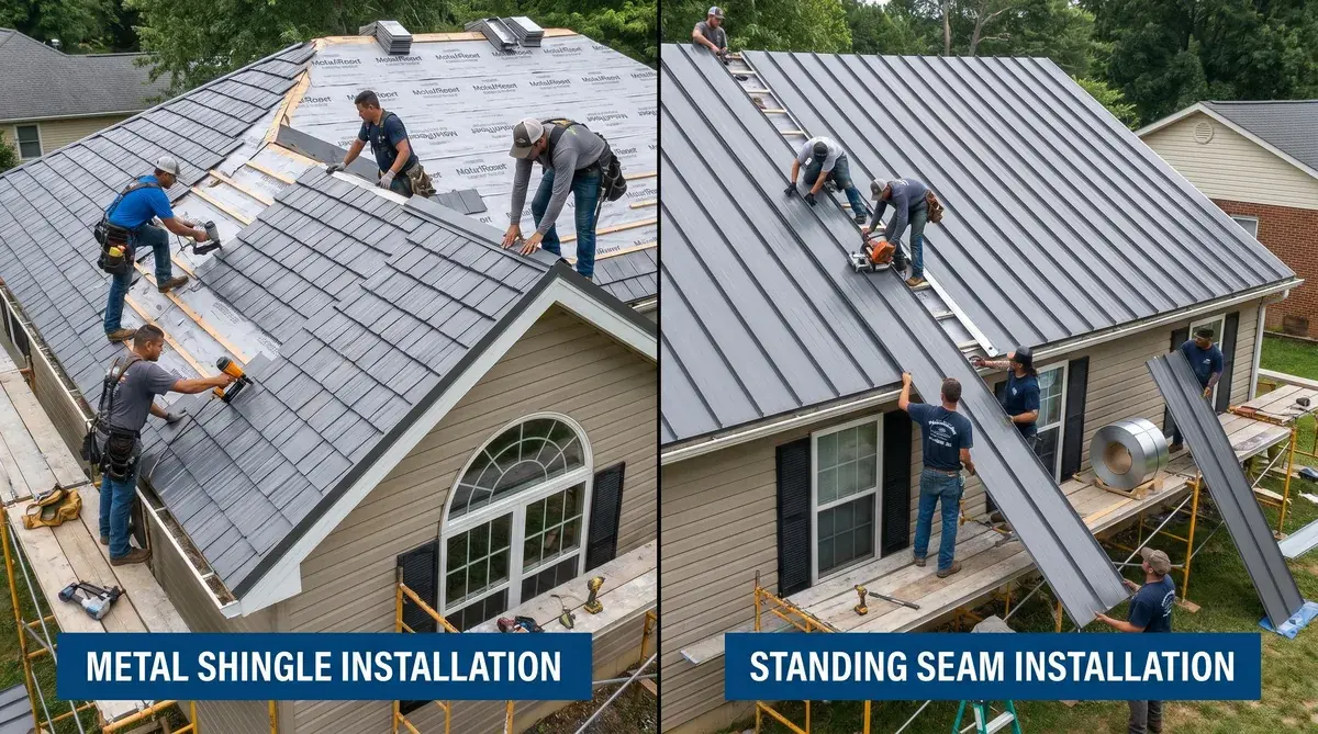 Metal Roof Installation Comparison Shingles Vs Standing Seam