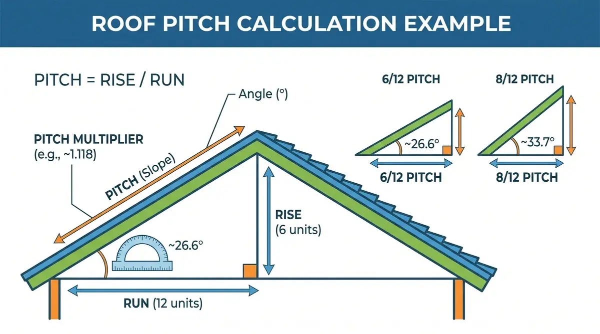 roof pitch calculation example