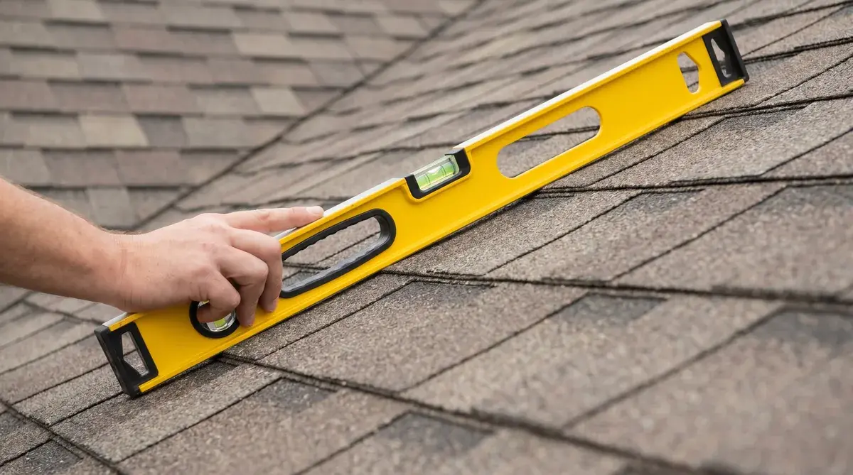 Step by step roof pitch measurement illustration