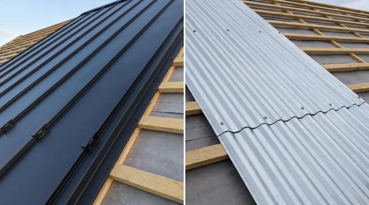Comparison of standing seam vs exposed fastener metal roofing systems